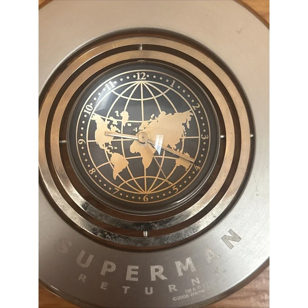 Superman Returns Rotating Desk Clock Warner Bros Promotional Prop Collectible